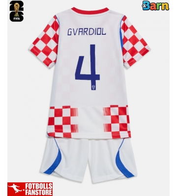 Kroatien Josko Gvardiol #4 Hemmatröja Barn VM 2026 Kortärmad (+ Korta byxor)